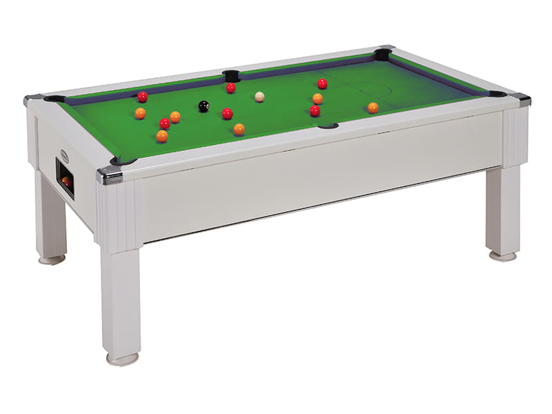 Emirates Pool Table: White - Green cloth